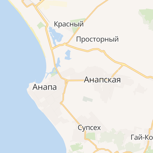 Анапское шоссе на карте